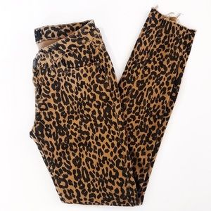 Chiqle Leopard Low Rise Cropped Skinny Jeans